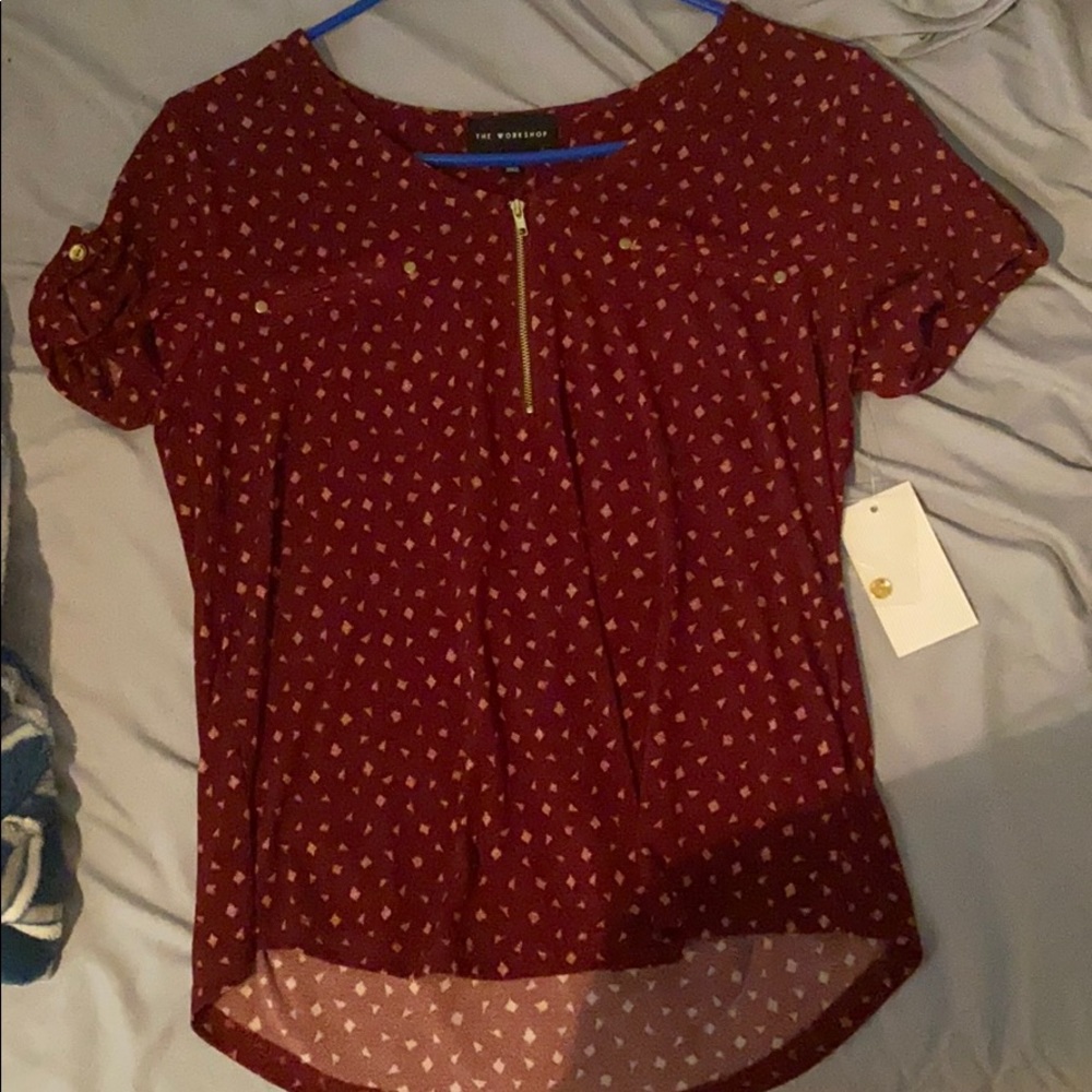 a red blouse